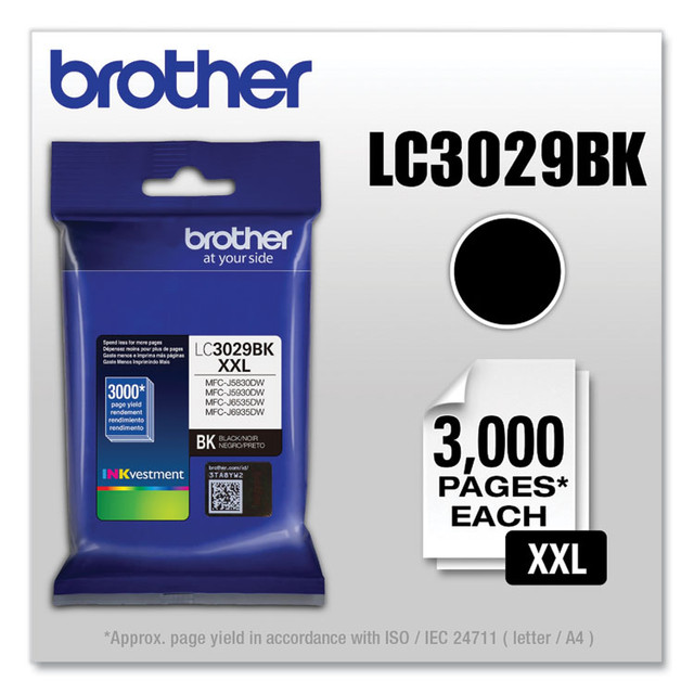 BROTHER INTL. CORP. LC3029BK LC3029BK INKvestment Super High-Yield Ink, 3,000 Page-Yield, Black