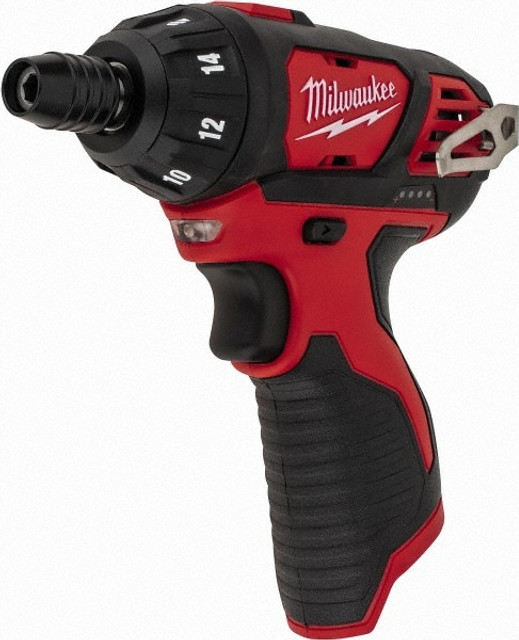 Milwaukee Tool 2401-20 Cordless Screwdriver: 12V, 1/4" Bit Holder, 500 RPM, 150 in/lb, 1 Speed