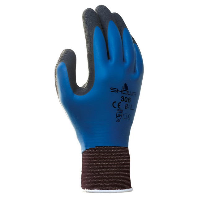 SHOWA 306S-06 General Purpose Work Gloves: Small, Latex Coated, Nylon Blend