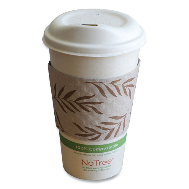 WORLD CENTRIC SLPAME Hot Cup Sleeves, Fits 8 oz Cups, Natural, 1,000/Carton