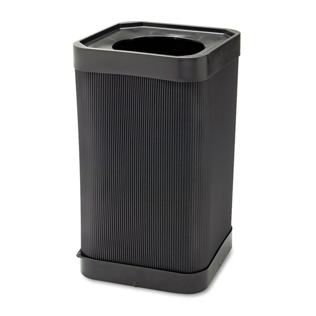 SAFCO PRODUCTS 9790BL At-Your-Disposal Top-Open Receptacle, 38 gal, Polyethylene, Black