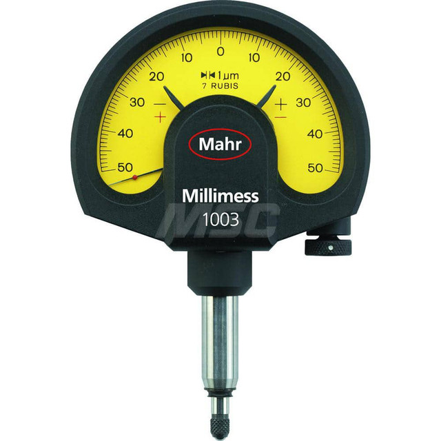 Mahr 4334050KAL Dial Comparator Gages; Dial Color: Yellow ; Overtravel (mm): 2.80