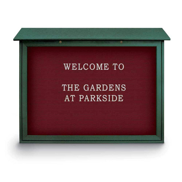 United Visual Products UVDSB4536LB-WOO Enclosed Letter Board: 45" Wide, 36" High, Fabric, Berry