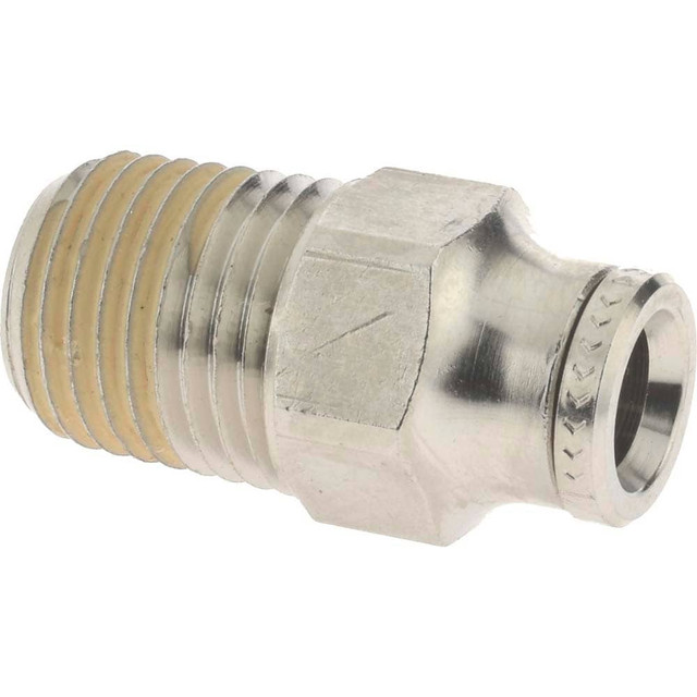 Norgren 124250428 Push-To-Connect Tube to Male & Tube to Male NPT Tube Fitting: Pneufit Male Adapter, Straight, 1/4" Thread, 1/4" OD