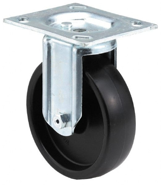 E.R. Wagner 1F2304434080197 Rigid Top Plate Caster: Phenolic, 4" Wheel Dia, 1-1/2" Wheel Width, 375 lb Capacity, 5-1/16" OAH