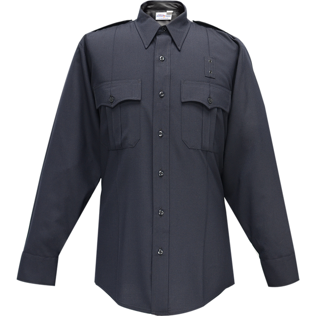 Flying Cross 07W84 86 17.5 34/35 Justice Long Sleeve Shirt w/ Pleated Pockets - LAPD Navy