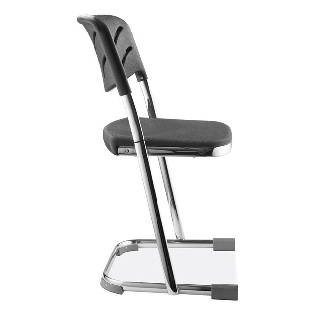 NATIONAL PUBLIC SEATING NPS® 6618B 6600 Series Elephant Z-Stool With Backrest, Supports Up to 500 lb, 18" Seat Height, Black Seat, Black Back, Chrome Frame