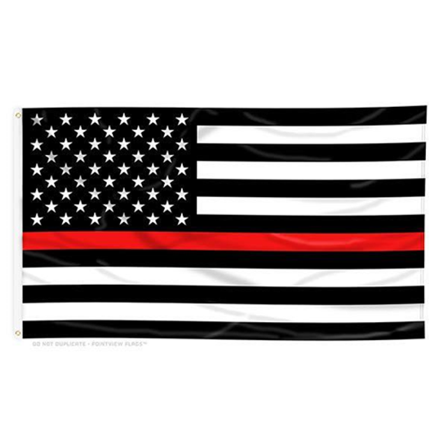 Thin Blue Line RED-AMERICAN-3X5 Thin Red Line American Flag with Grommets, 3 x 5 Ft