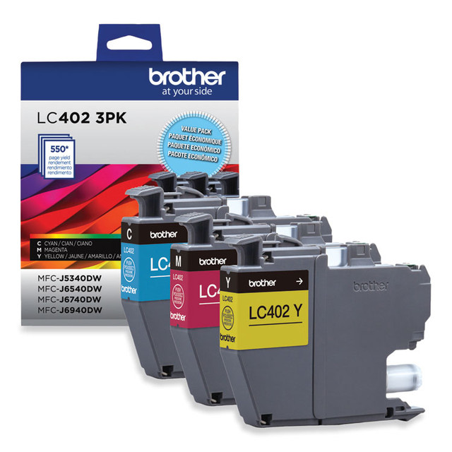 BROTHER INTL. CORP. LC4023PKS LC4023PKS Ink, 550 Page-Yield, Cyan/Magenta/Yellow, 3/Pack