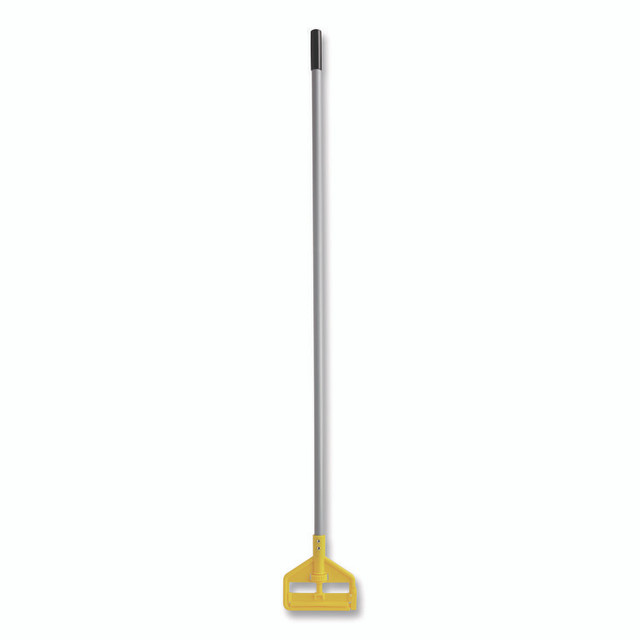 RUBBERMAID COMMERCIAL PROD. H136 Invader Aluminum Side-Gate Wet-Mop Handle, Vinyl Coating, 60", Gray/Yellow