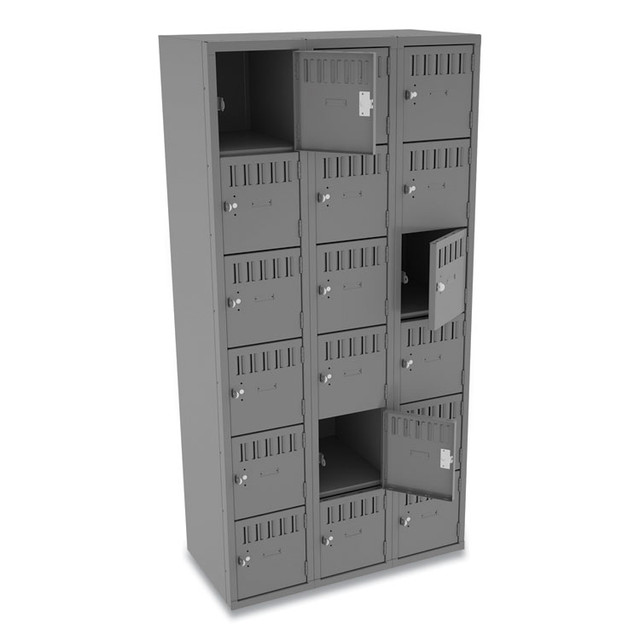 TENNSCO BS6121812CMG Box Compartments, Triple Stack, 36w x 18d x 72h, Medium Gray