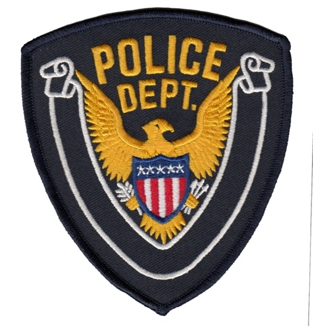 Hero's Pride 10417 POLICE DEPT Eagle w/ Blank Scroll - Navy/Midnight - 4''x4.375'' Hero's Pride 10417 POLICE DEPT Eagle w/ Blank Scroll - Navy/Midnight - 4''x4.375''