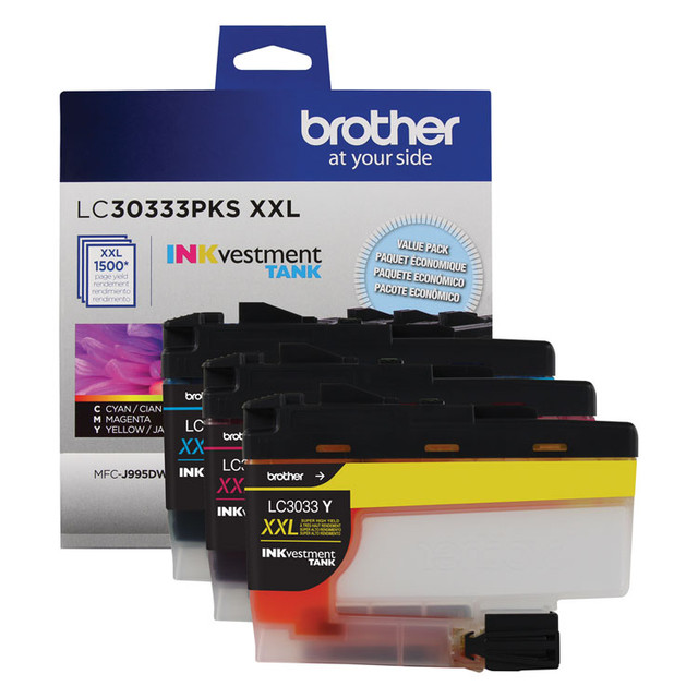 BROTHER INTL. CORP. LC30333PKS LC30333PKS INKvestment Super High-Yield Ink, 1,500 Page-Yield, Cyan/Magenta/Yellow