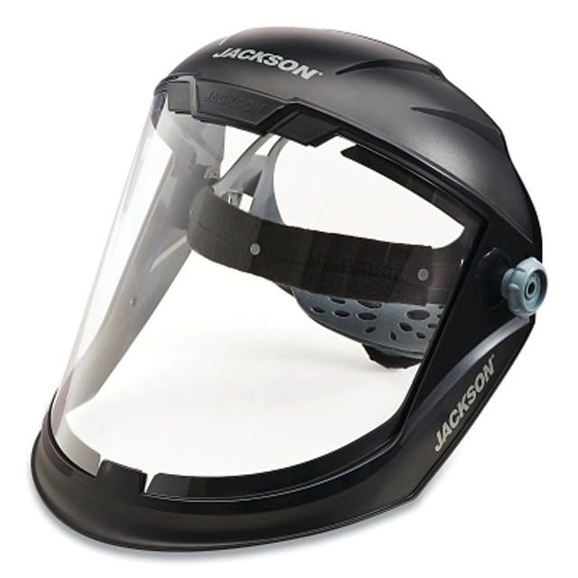 SureWerx® Jackson Safety MAXVIEW™ Series Premium Face Shields with Headgear, Uncoated/Clear, 9 in H x 13-1/4 in L
