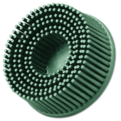 3M™ Scotch-Brite™ Roloc™ Bristle Disc, 2 in x 5/8 in, TR, 50 Grit, Ceramic Abrasive Grain, 25000 rpm, Green