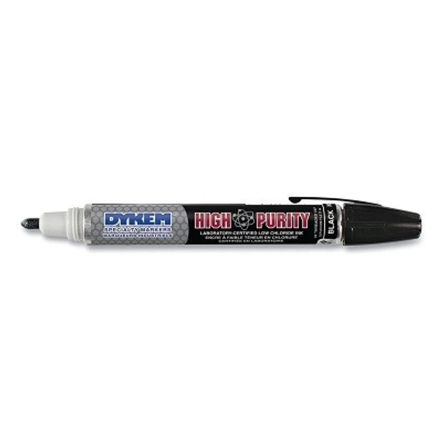 ITW Pro Brands DYKEM® High Purity Marker, Black, Medium, Threaded Cap