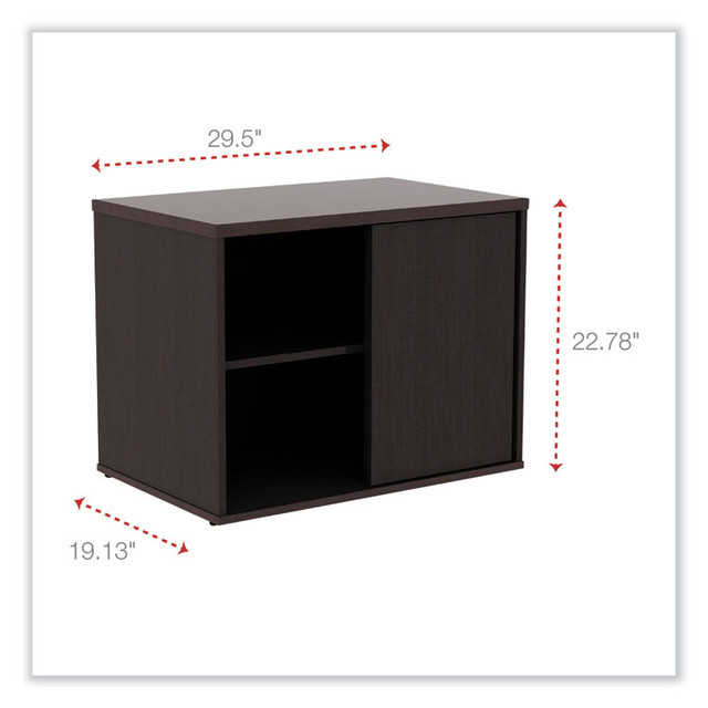 ALERA LS593020ES Alera Open Office Desk Series Low Storage Cabinet Credenza, Woodgrain Laminate, 29.5w x 19.13d x 22.78h, Espresso