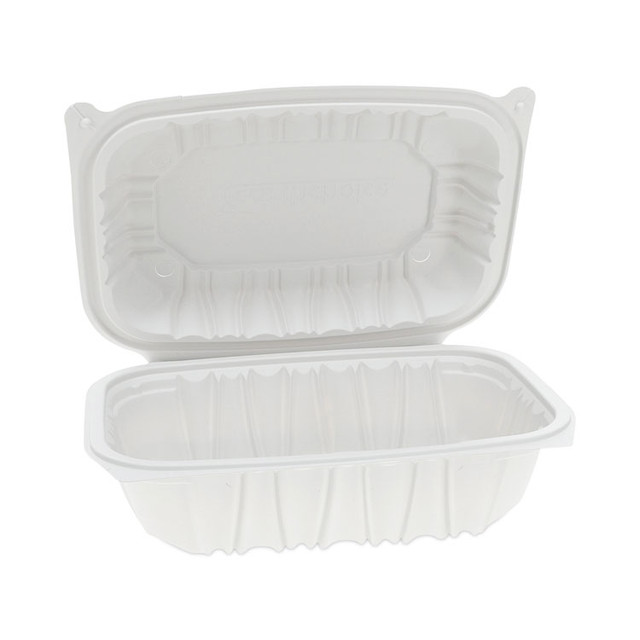 PACTIV EVERGREEN CORPORATION YCNW0205 EarthChoice Vented Microwavable MFPP Hinged Lid Container, 9 x 6 x 3.1, White, Plastic, 170/Carton