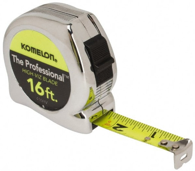 Komelon 416HV Tape Measure: 16' Long, 3/4" Width, Yellow Blade