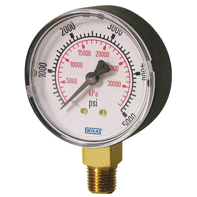 Wika 8990586 Pressure Gauge: 100 psi, 1/4" Thread, MNPT, Lower Mount