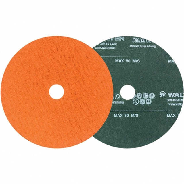 WALTER Surface Technologies 15X502 Fiber Disc: 5" Disc Dia, 7/8" Hole, 24 Grit, Ceramic