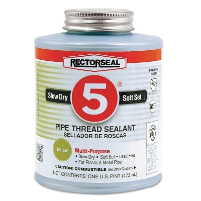 Rectorseal No. 5® Pipe Thread Sealant, 1 pt Can, Yellow