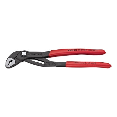 KNIPEX Cobra® Water Pump Pliers, 10 in OAL, V-Jaws, 25 Adjustments, Serrated