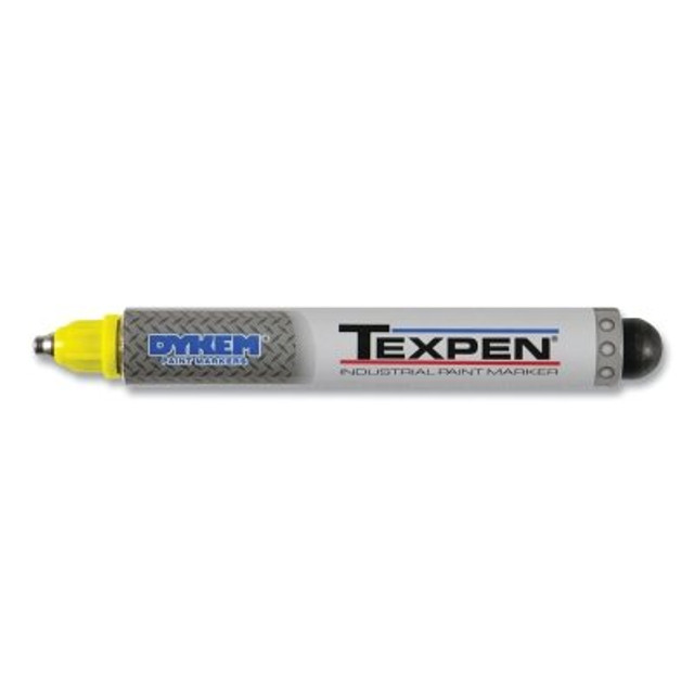 ITW Pro Brands DYKEM® TEXPEN® Industrial Steel Ball Tip Paint Marker, Yellow, 3/32 in, Medium