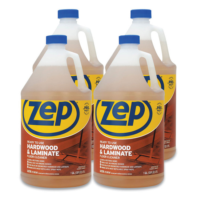 ZEP INC. Commercial® ZUHLF128CT Hardwood and Laminate Cleaner, Fresh Scent, 1 gal, 4/Carton