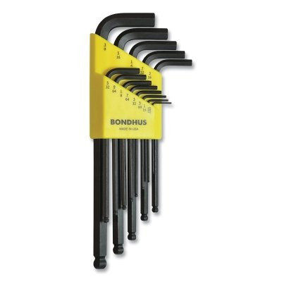 Bondhus® Ball End L-Wrench Set, ProGuard™ Finish, 0.050 in to 3/8 in, SAE, 13-Pc Set