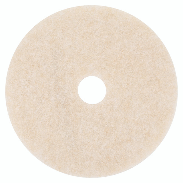 3M/COMMERCIAL TAPE DIV. 18066 Ultra High-Speed TopLine Floor Burnishing Pads 3200, 20" Diameter, White/Amber, 5/Carton