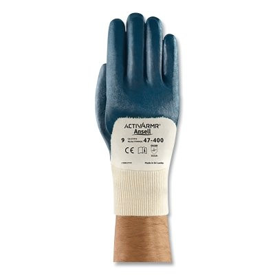 Ansell ActivArmr® 47-200 Nitrile-Coated Gloves, Size 8, Blue