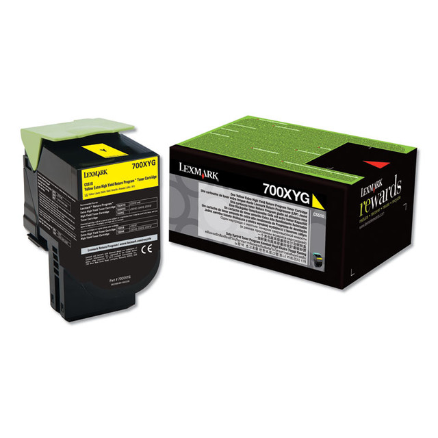 LEXMARK INT'L, INC. 70C0XYG 70C0XYG Return Program Extra High-Yield Toner, 4,000 Page-Yield, Yellow, TAA Compliant