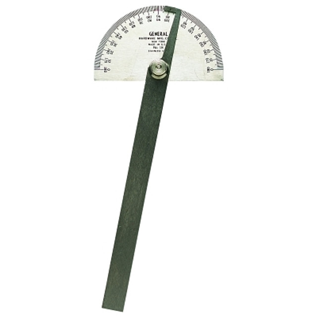 General Tools Stainless Steel Protractor, 6 in, Round Head