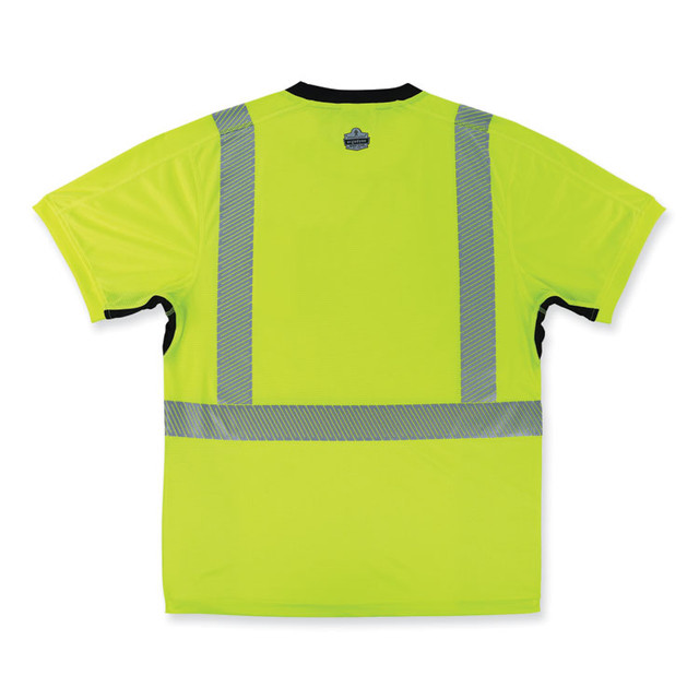 TENACIOUS HOLDINGS, INC. ergodyne® 23503 GloWear 8283BK Class 2 Lightweight Performance Hi-Vis T-Shirt, Polyester, Medium, Lime