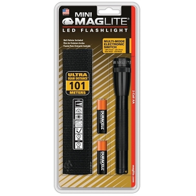 MAGLITE® Mini Maglite® LED Flashlight, 2 AA, 97 Lumens, Black