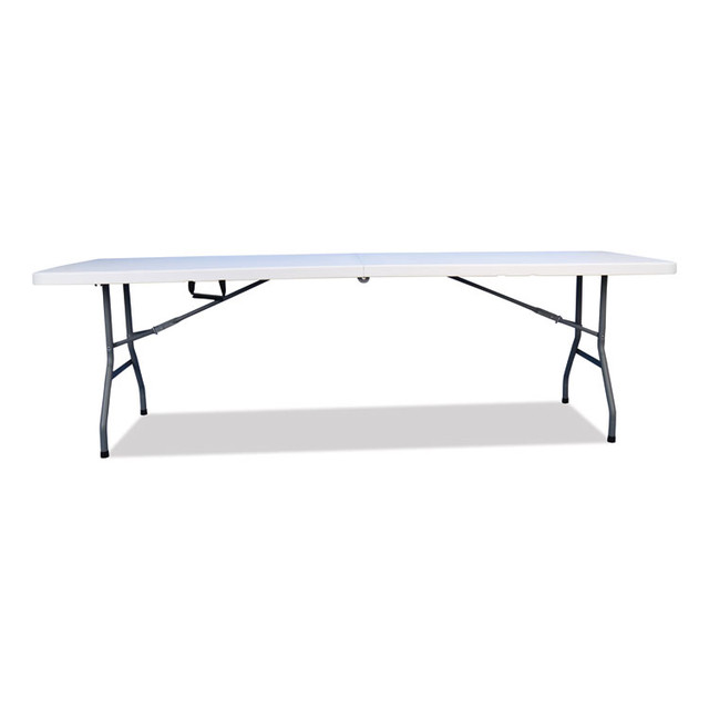 ICEBERG ENTERPRISES 61273 Bifold Resin Folding Table, Rectangular, 94.5" x 29.9" x 30", White Granite Top, Gray Base/Legs, 2/Pack
