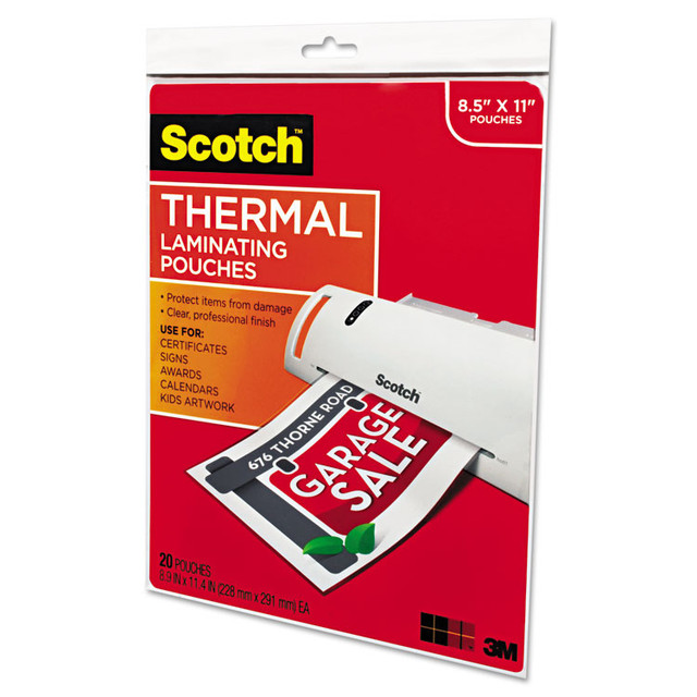 3M/COMMERCIAL TAPE DIV. Scotch™ TP3854-20 Laminating Pouches, 3 mil, 9" x 11.5", Gloss Clear, 20/Pack