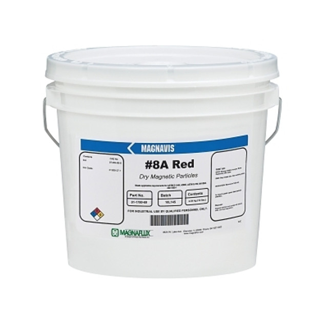 Magnaflux Magnavis Dry Method Non-Fluorescent Magnetic Powders, 10 lb, Pail, Red