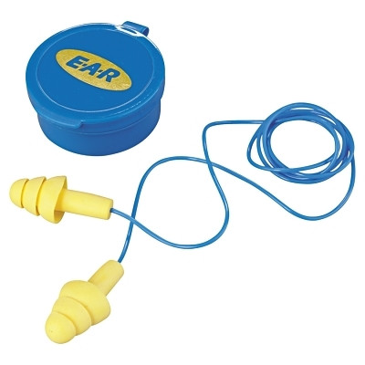 3M™ E-A-R™ Ultrafit™ Earplugs, Elastomeric Polymer, Yellow, Corded, Carrying Case