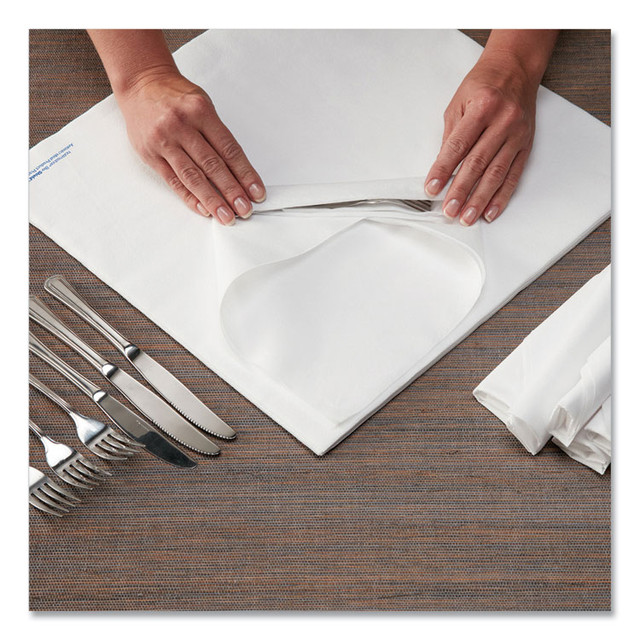 HOFFMASTER 253263 Airlaid Flat Pack Napkins, 1 Ply, 15.5 x 15.5, White, 1,000/Carton