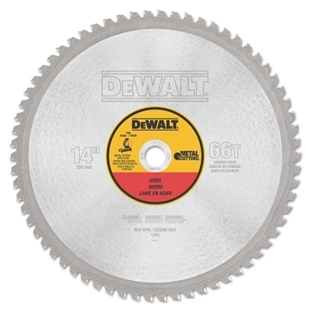 DeWalt® Metal Cutting Saw Blade, 14 in, 1 in Arbor, 1800 RPM, 66 Teeth DeWalt® Metal Cutting Saw Blade, 14 in, 1 in Arbor, 1800 RPM, 66 Teeth