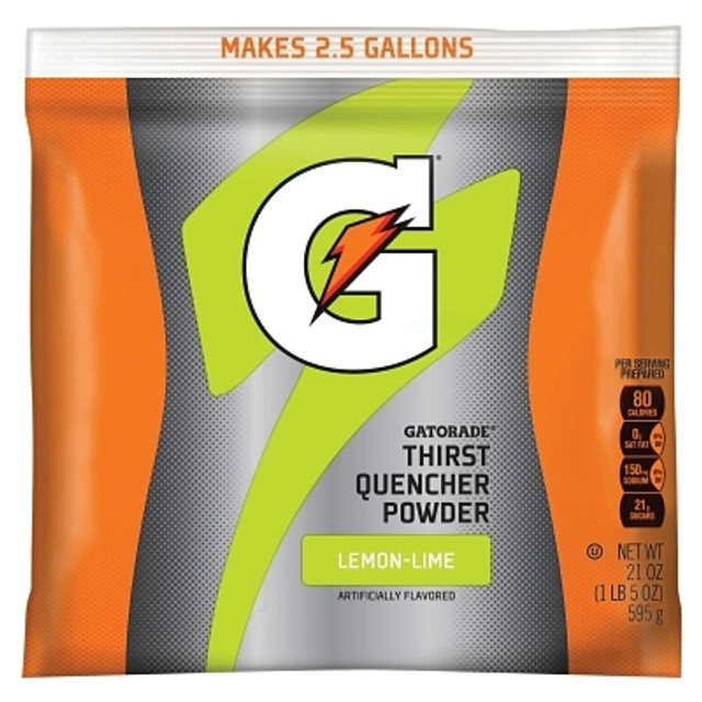 Gatorade® G Series 02 Perform® Thirst Quencher Instant Powder, 21 oz, Pouch, 2.5 gal Yield, Lemon-Lime Gatorade® G Series 02 Perform® Thirst Quencher Instant Powder, 21 oz, Pouch, 2.5 gal Yield, Lemon-Lime