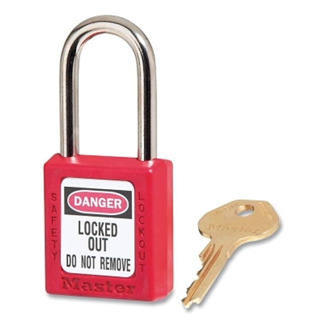 Master Lock® Zenex™ Thermoplastic Safety Lockout Padlock, 410, 1-1/2 W x 1-3/4 H Body, 1-1/2 in H Shackle, KD, Red