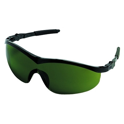 MCR Safety ST1 Series Protective Eyewear, Green Filter 3.0 Lens, Duramass HC, Black Frame, Nylon