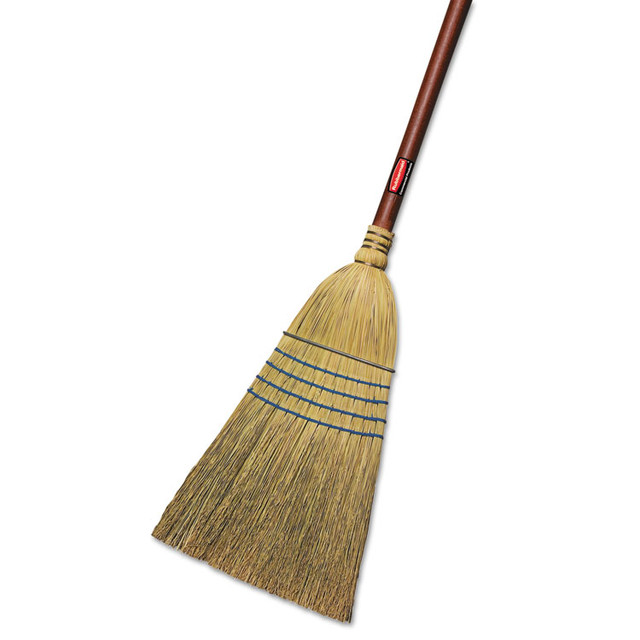 RUBBERMAID COMMERCIAL PROD. 6383 Corn-Fill Broom, Corn Fiber Bristles, 38" Overall Length, Blue