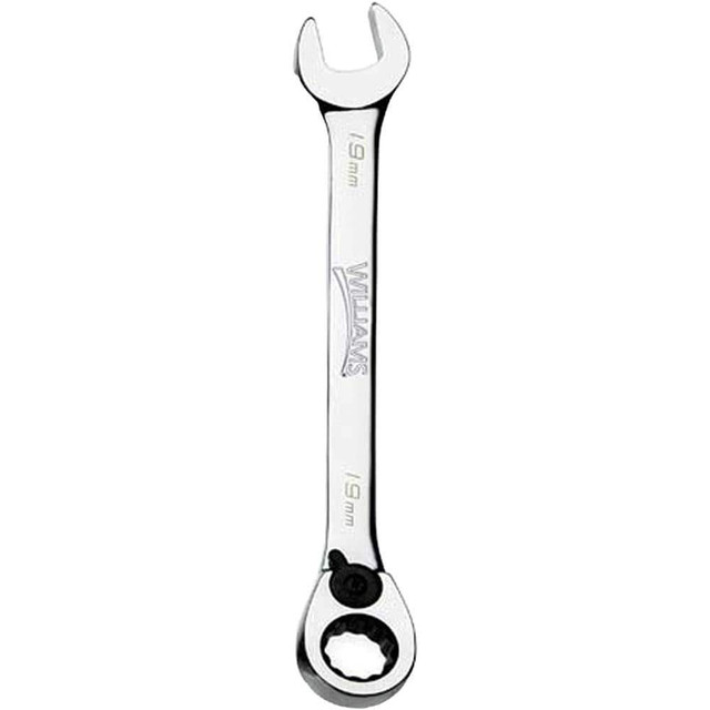 Williams JHW1222MRC Combination Wrenches; Size (mm): 22 ; Type: Reversible Ratcheting Combination Wrench ; Finish: Polished Chrome ; Head Type: Combination ; Box End Type: 12-Point ; Handle Type: Straight