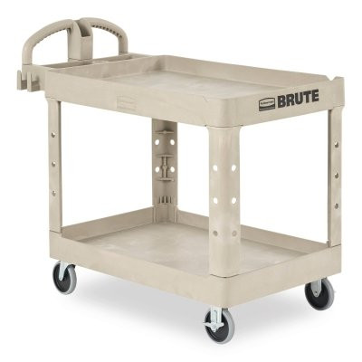 Newell Brands Rubbermaid Commercial Utility Cart, 500 lb, 45-1/4 in D X 25-7/8 in W X 33-1/4 in H, Beige