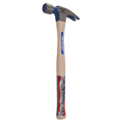 Vaughan® Framing Rip Hammer, Forged Steel Head, Straight White Hickory Handle, 18 in, 28 oz Head, Milled Face