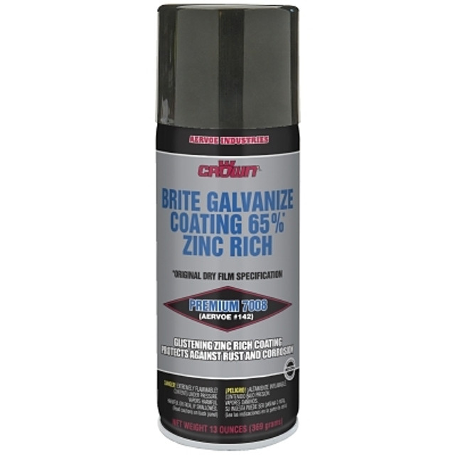 Aervoe Industries Crown Galva Bright Premium, 16 oz Aerosol Can